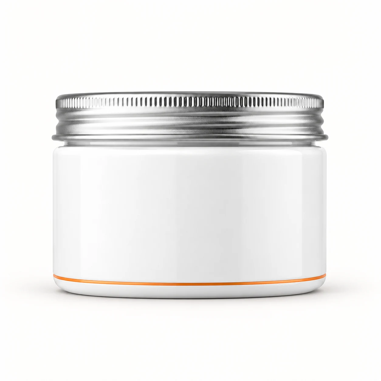 White grease jar with metal lid