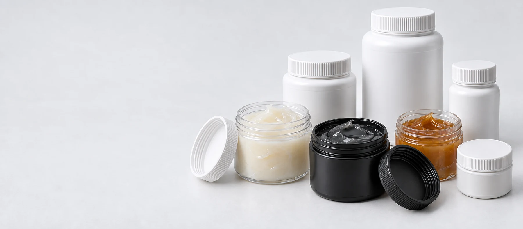 Jars for grease kit packaging