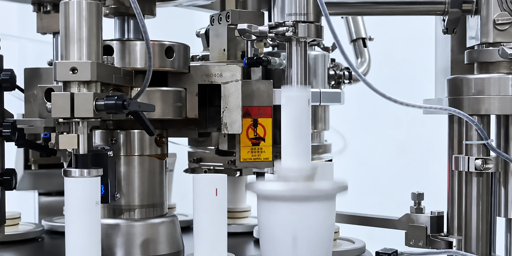 Automated plastic tube filling and sealing equipment
